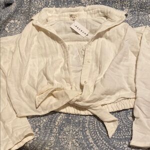 PacSun BillaBong White Button-Up Blouse